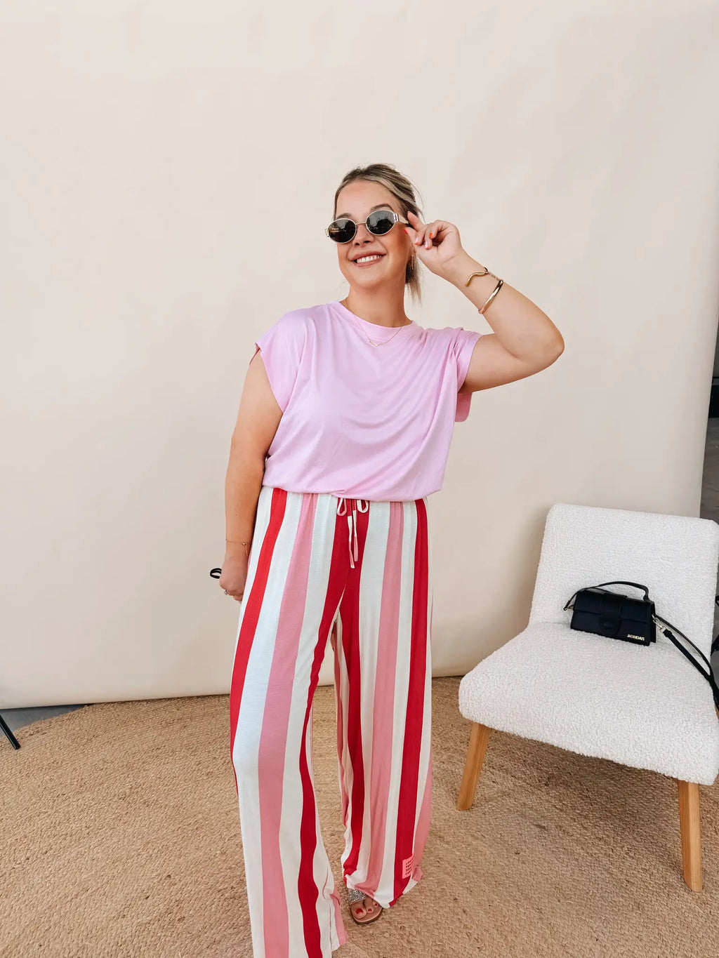 Clarisse Pantalon Roze/Rood