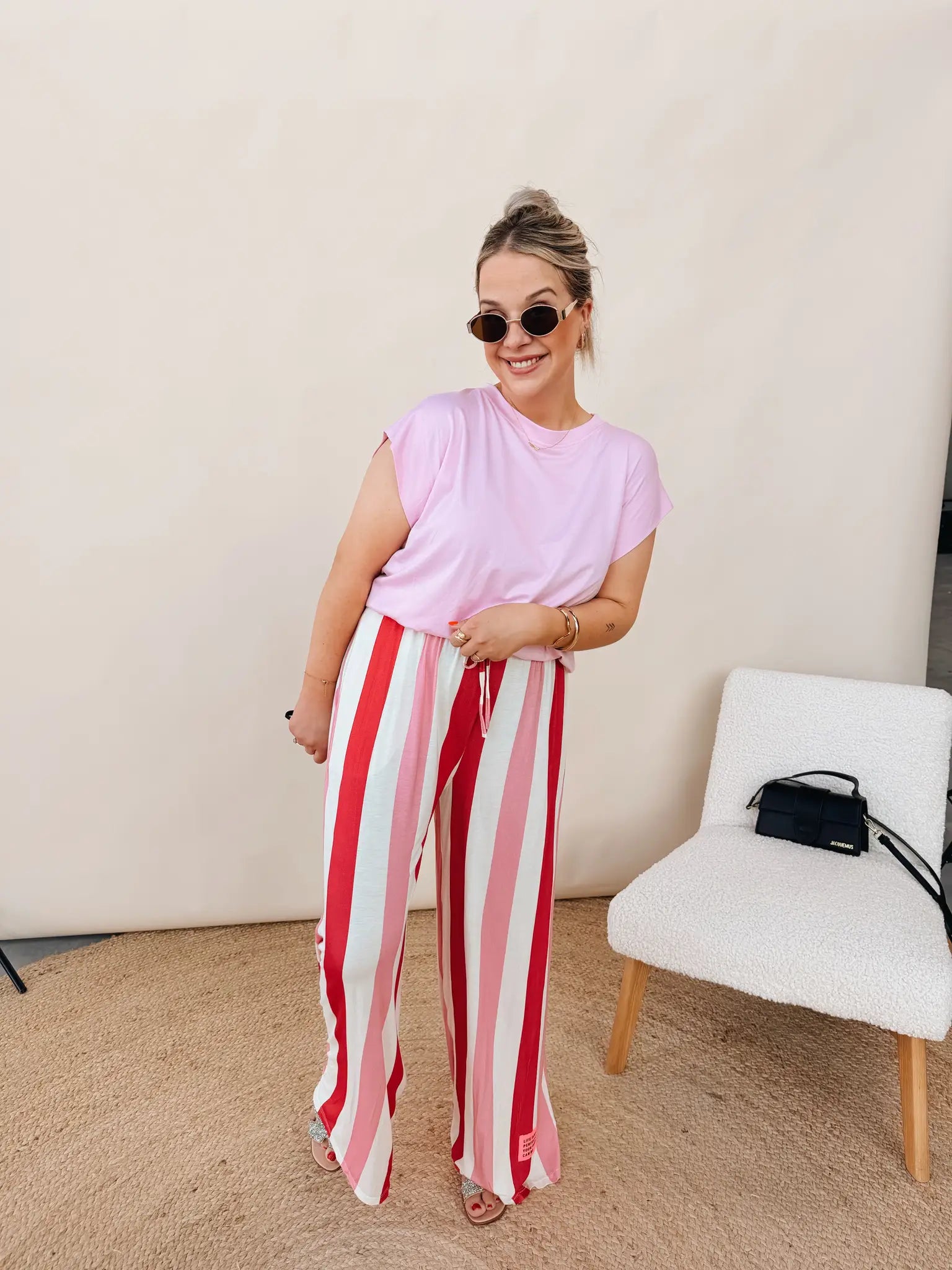 Clarisse Pantalon Roze/Rood