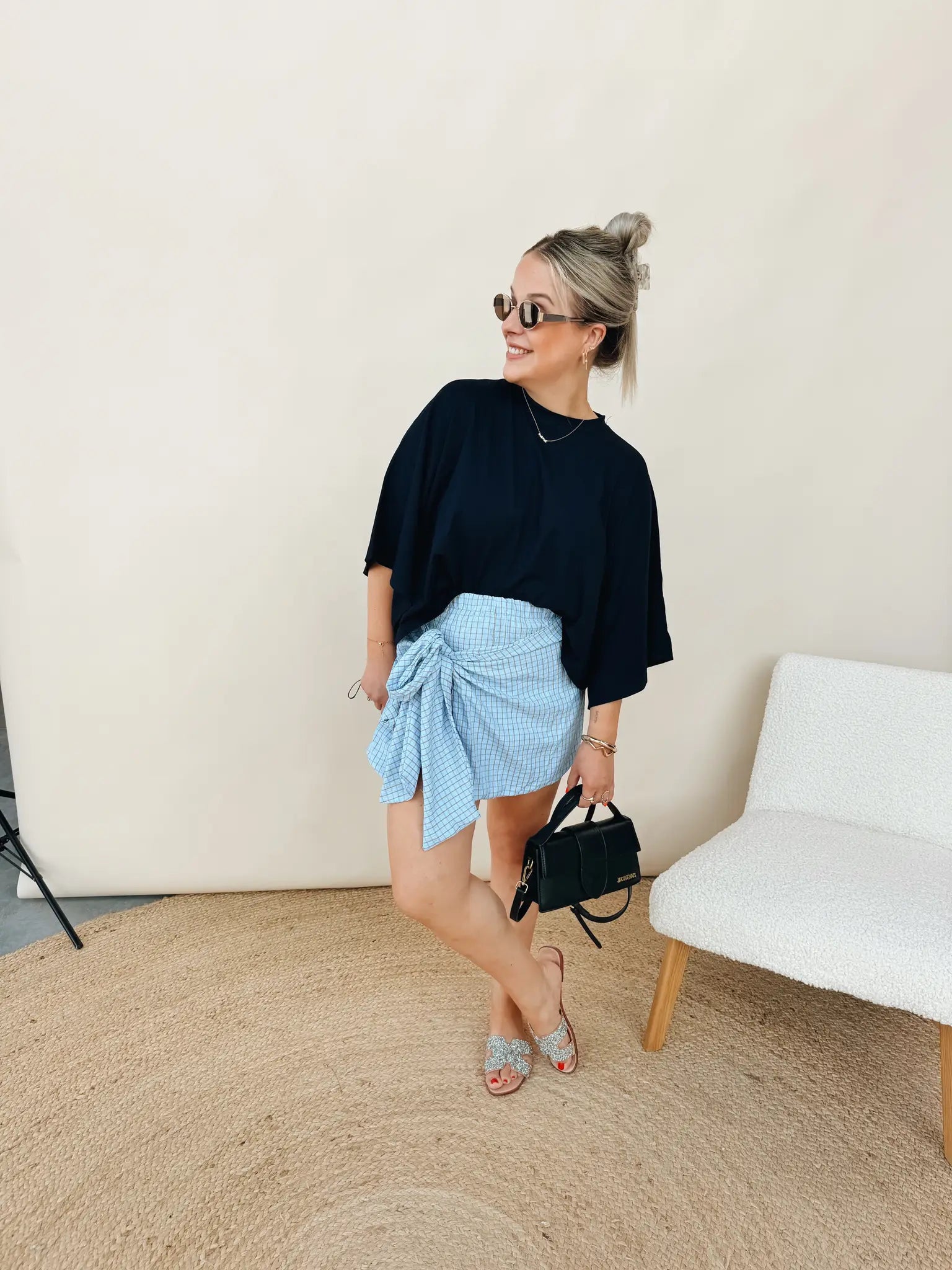 Linne Skort Blauw