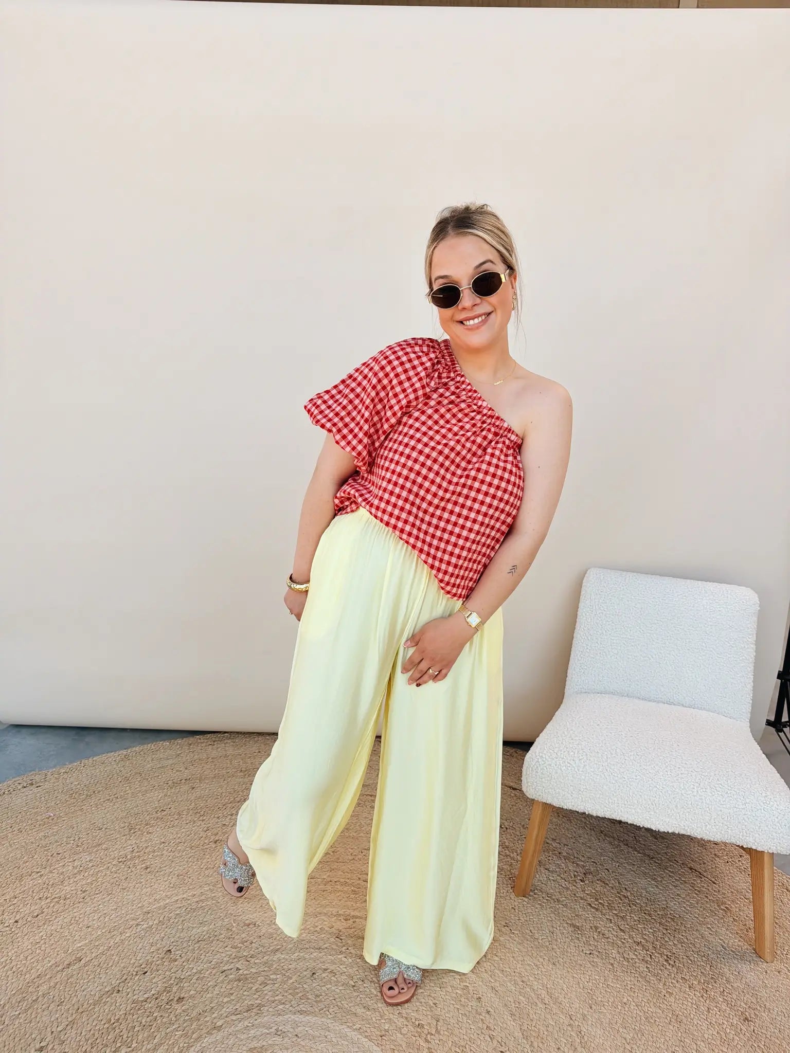 Marieke Off-Shoulder Top Rood