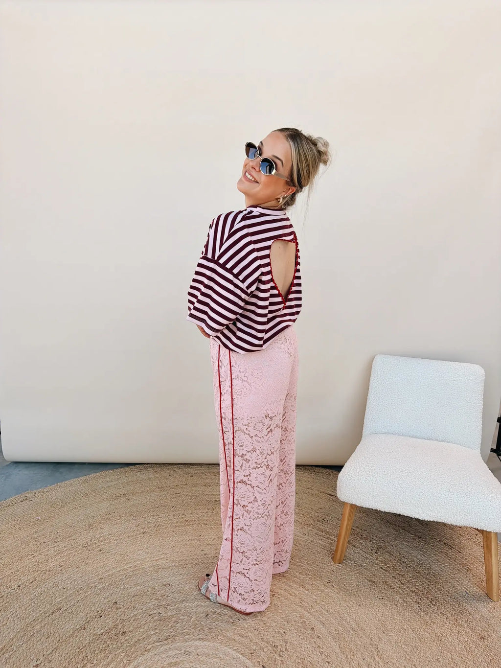 Holly Striped Shirt Bordeaux