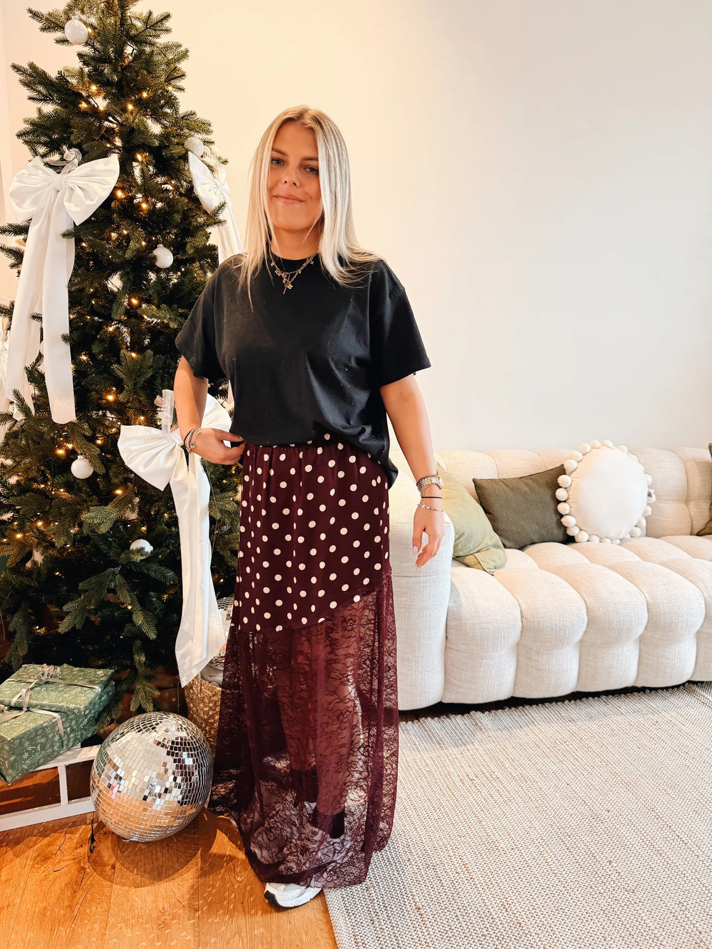 Patrice Rok Polka & Lace Bordeaux