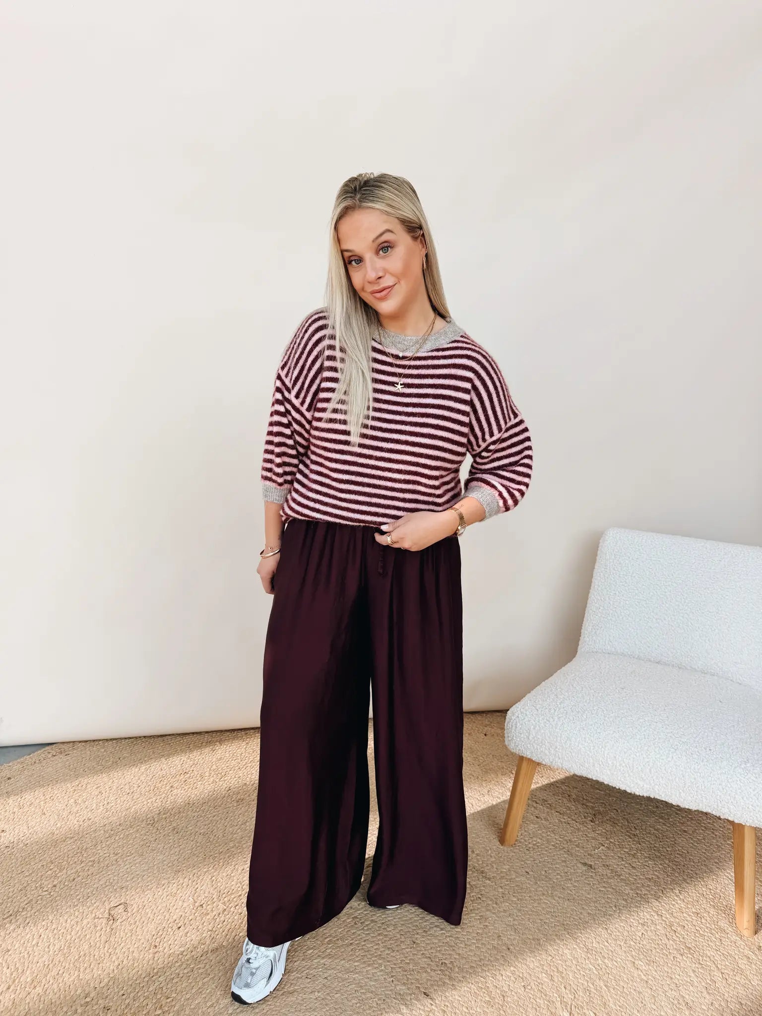 Flore Knit Bordeaux/Rose