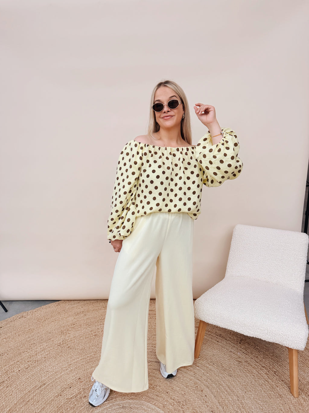 Claire Dot Top Geel