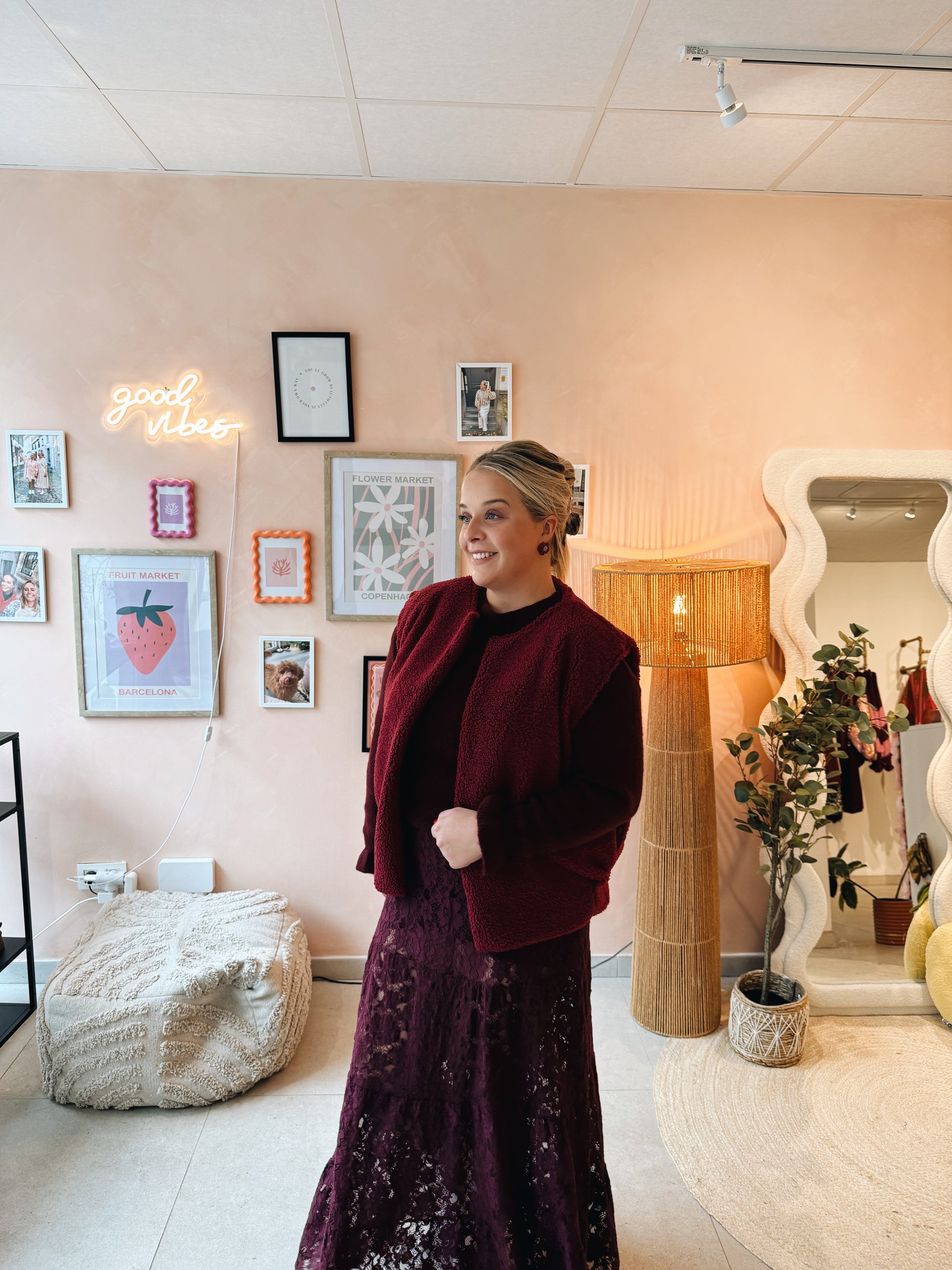 Louise Teddy Jacket Bordeaux