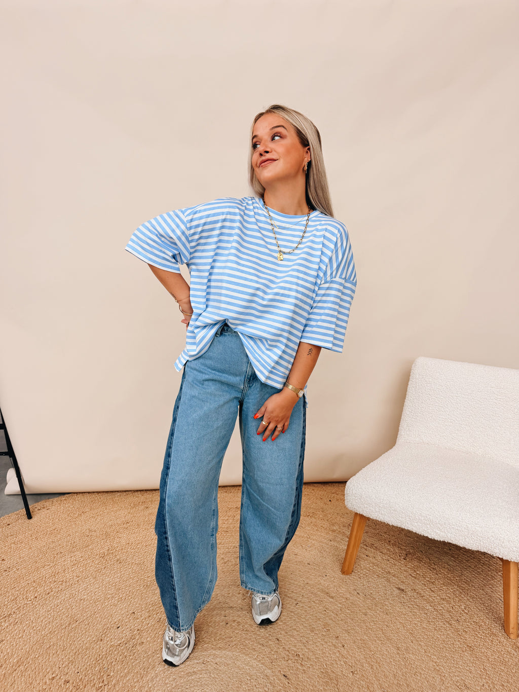 Goodkarma Striped Shirt Babyblauw