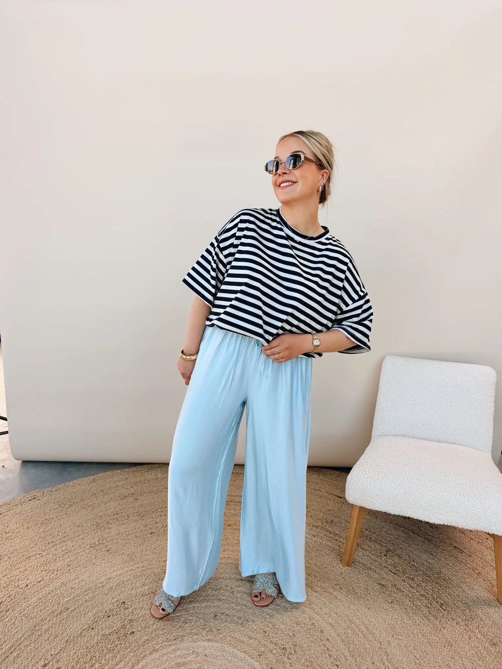 Holly Striped Shirt Marineblauw