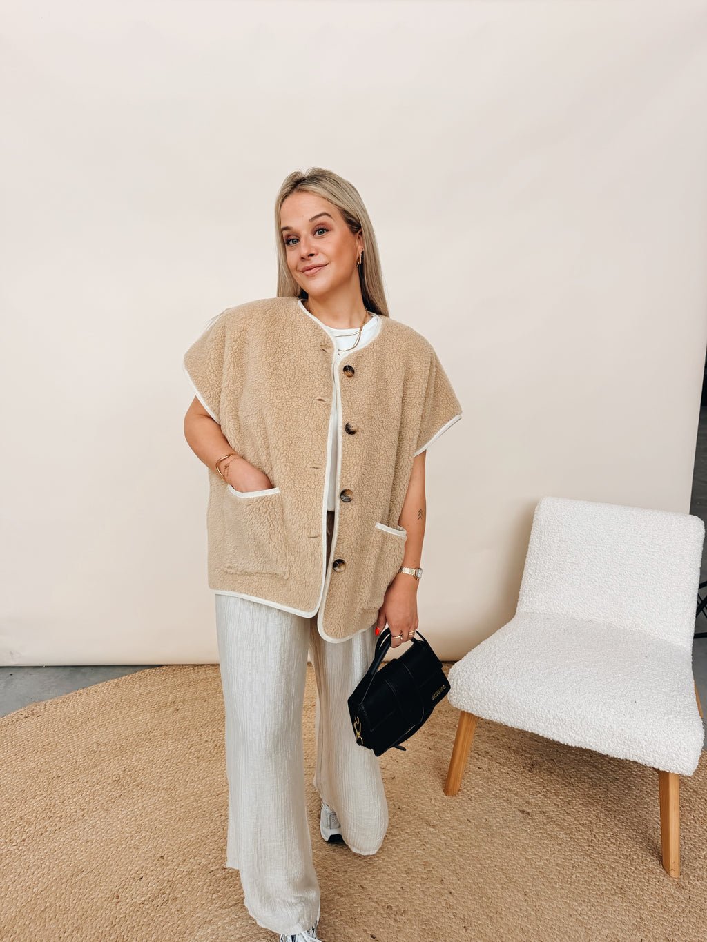 Demi Teddy Gilet Beige