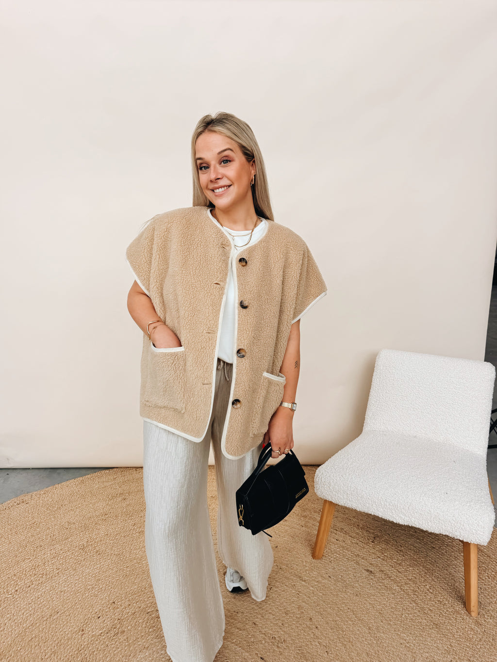 Demi Teddy Gilet Beige
