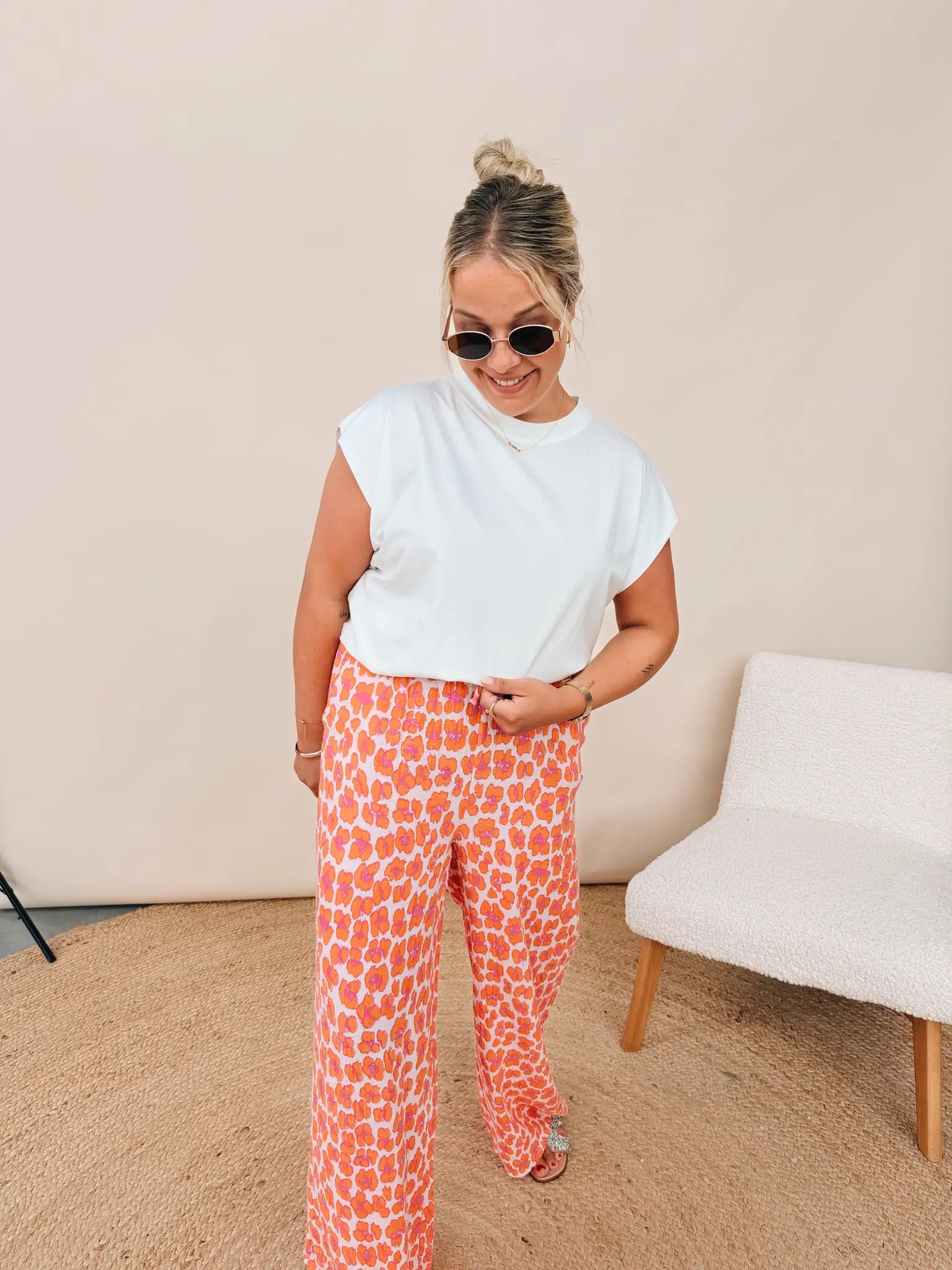 Odile Leopard Pantalon Oranje