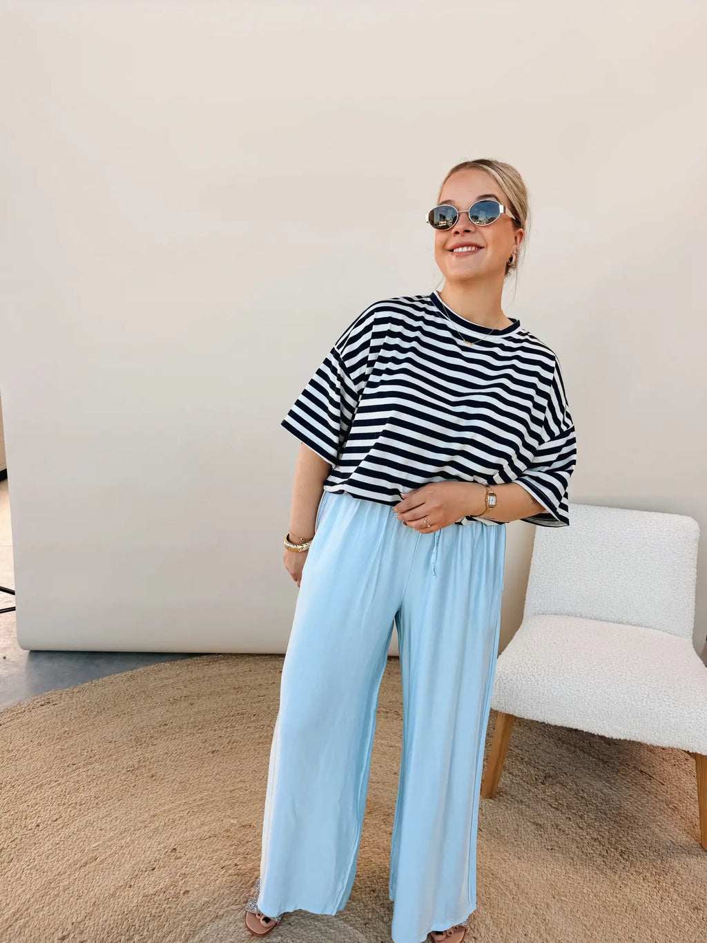 Holly Striped Shirt Marineblauw