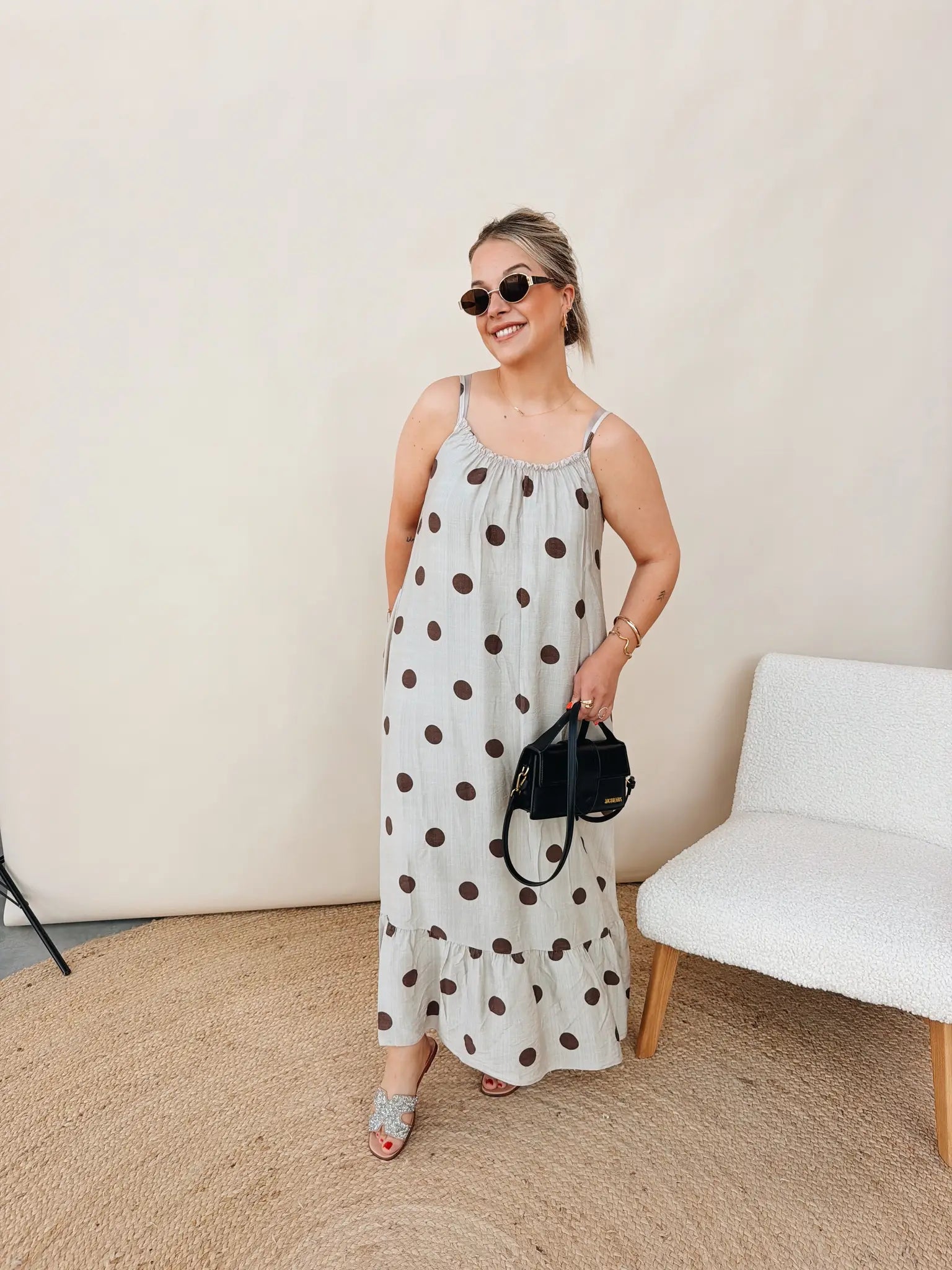 Renée Dot Jurk Beige