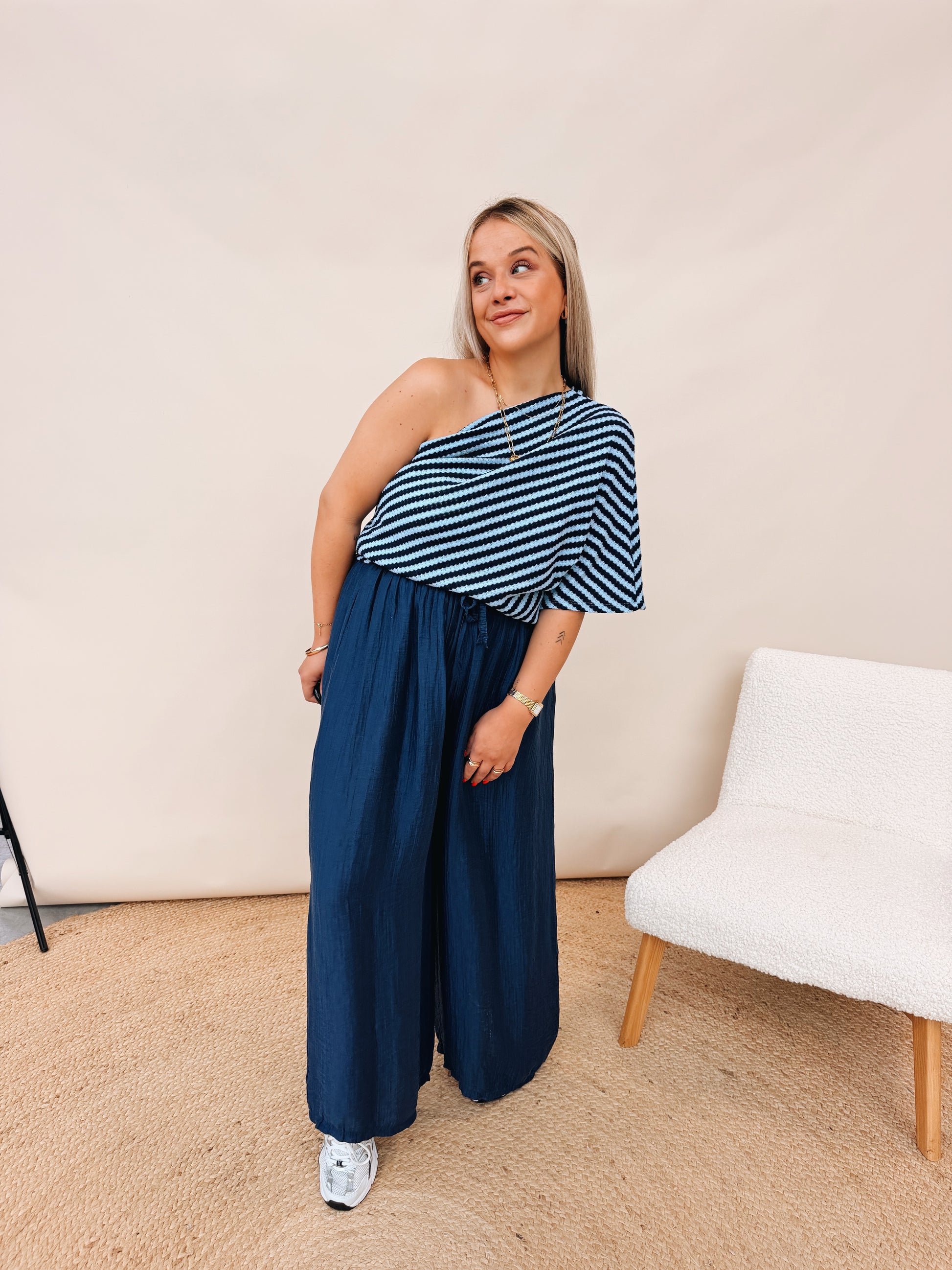 Leonore Pantalon Marineblauw