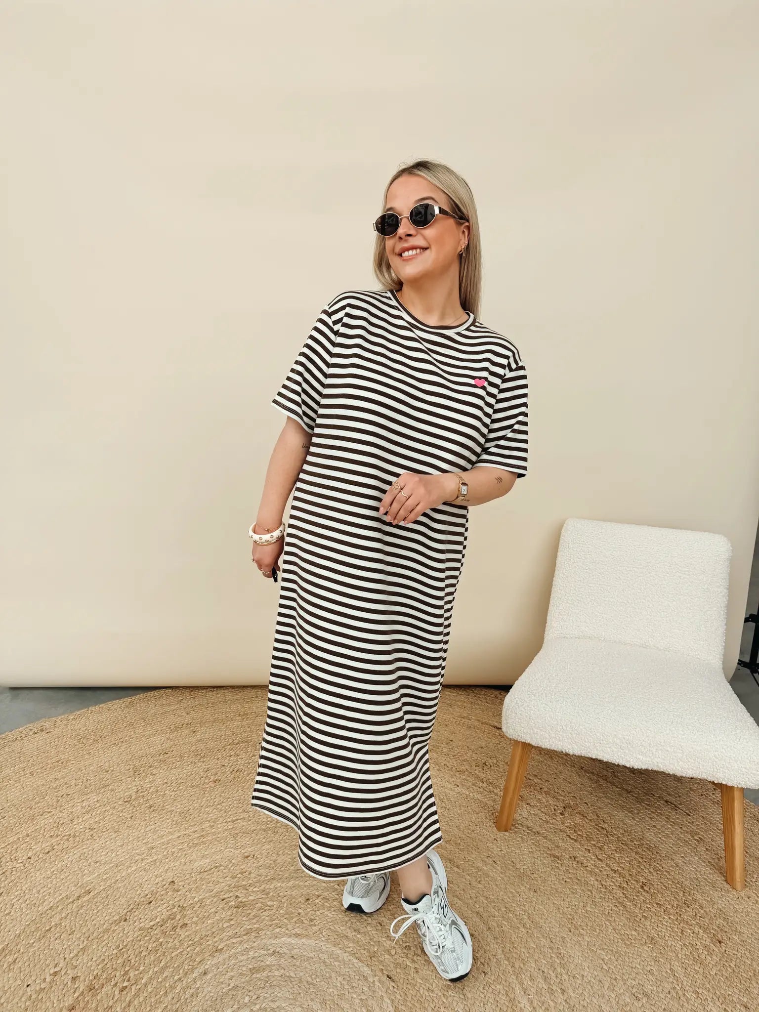 Juliette Striped Jurk Choco