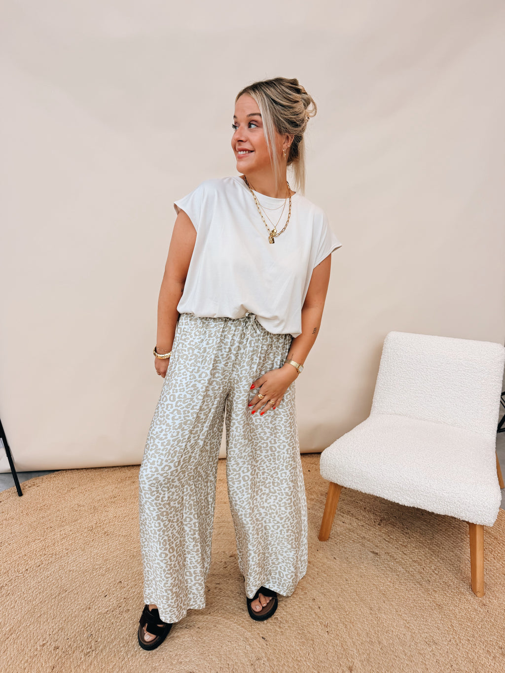 Therese Leopard Pantalon