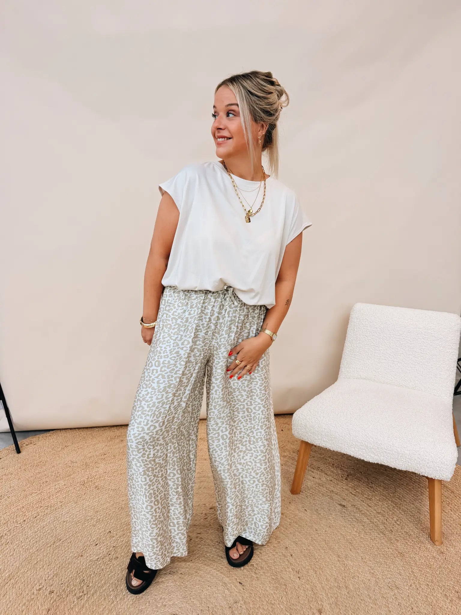 Therese Leopard Pantalon
