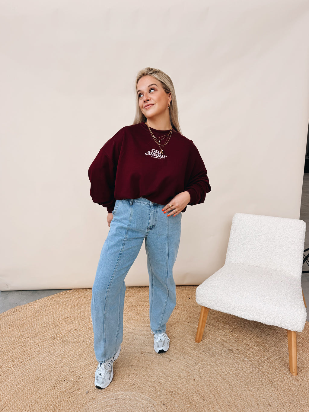 Sweatshirt Oui Amour Bordeaux