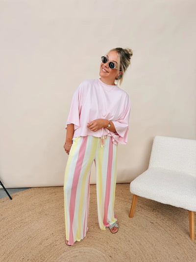 Clarisse Pantalon Roze/Geel