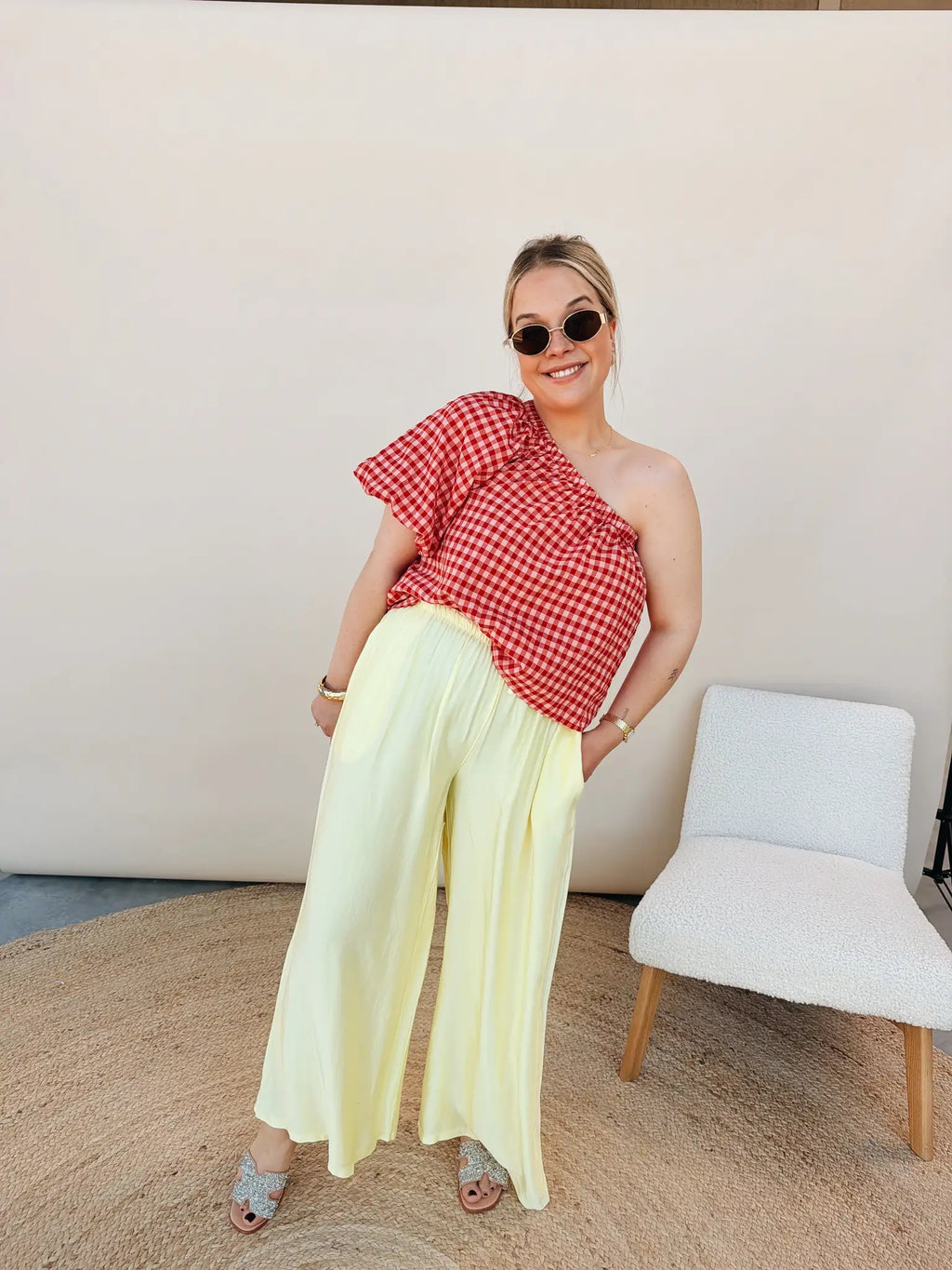 Marieke Off-Shoulder Top Rood