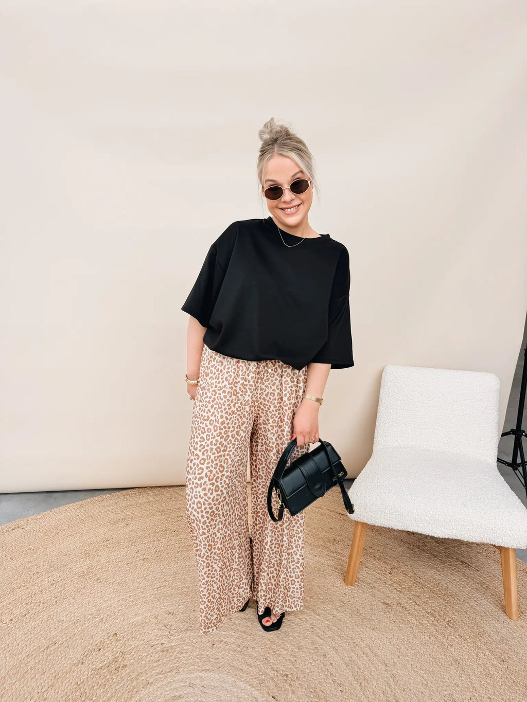 Mireille Leopard Pantalon Beige