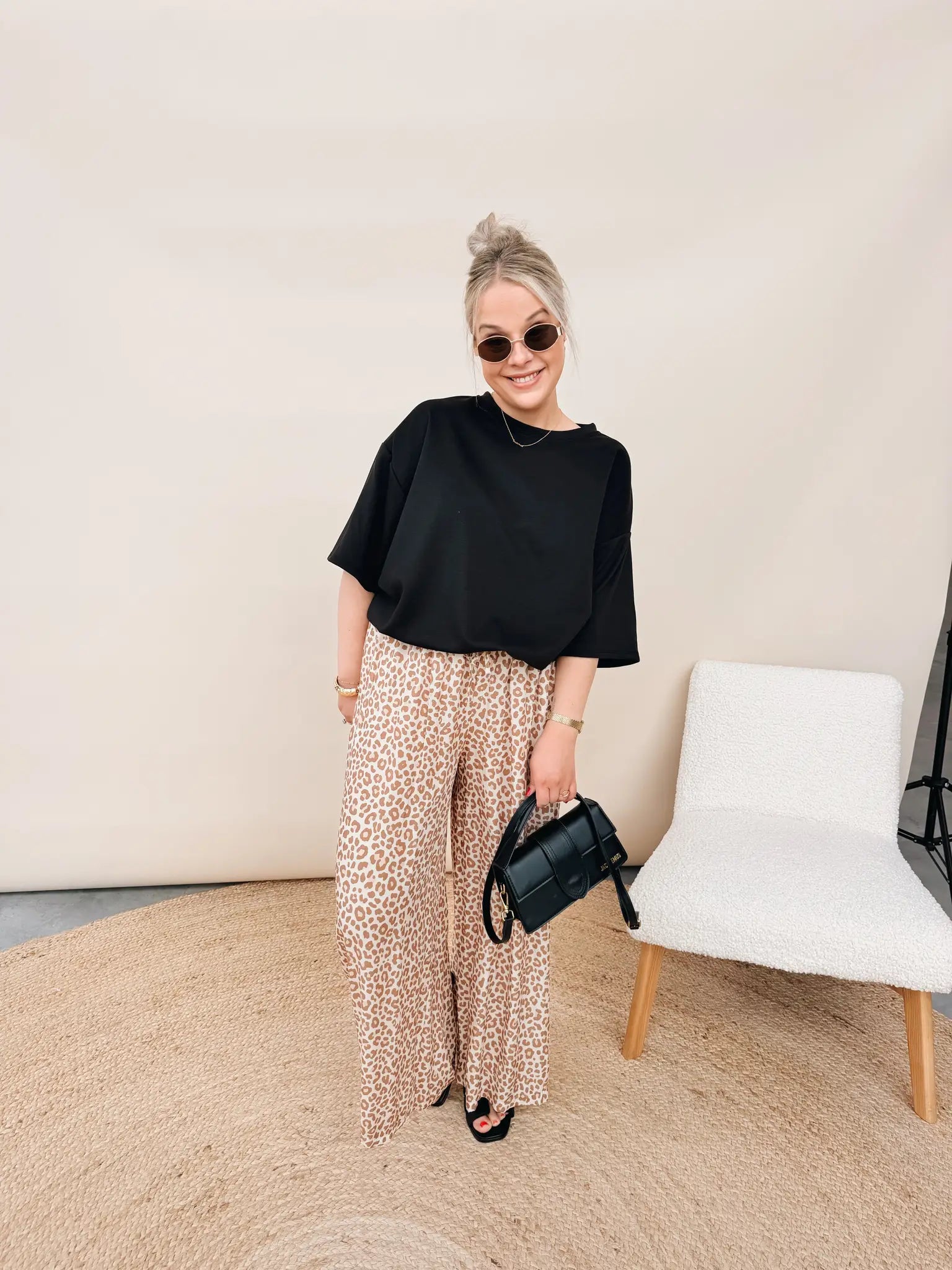 Mireille Leopard Pantalon Beige