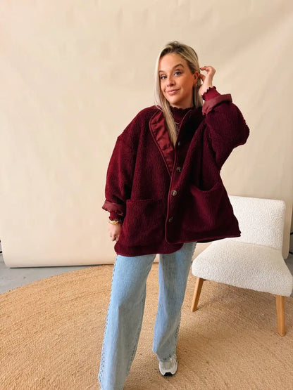 Imke Teddy Jacket Bordeaux