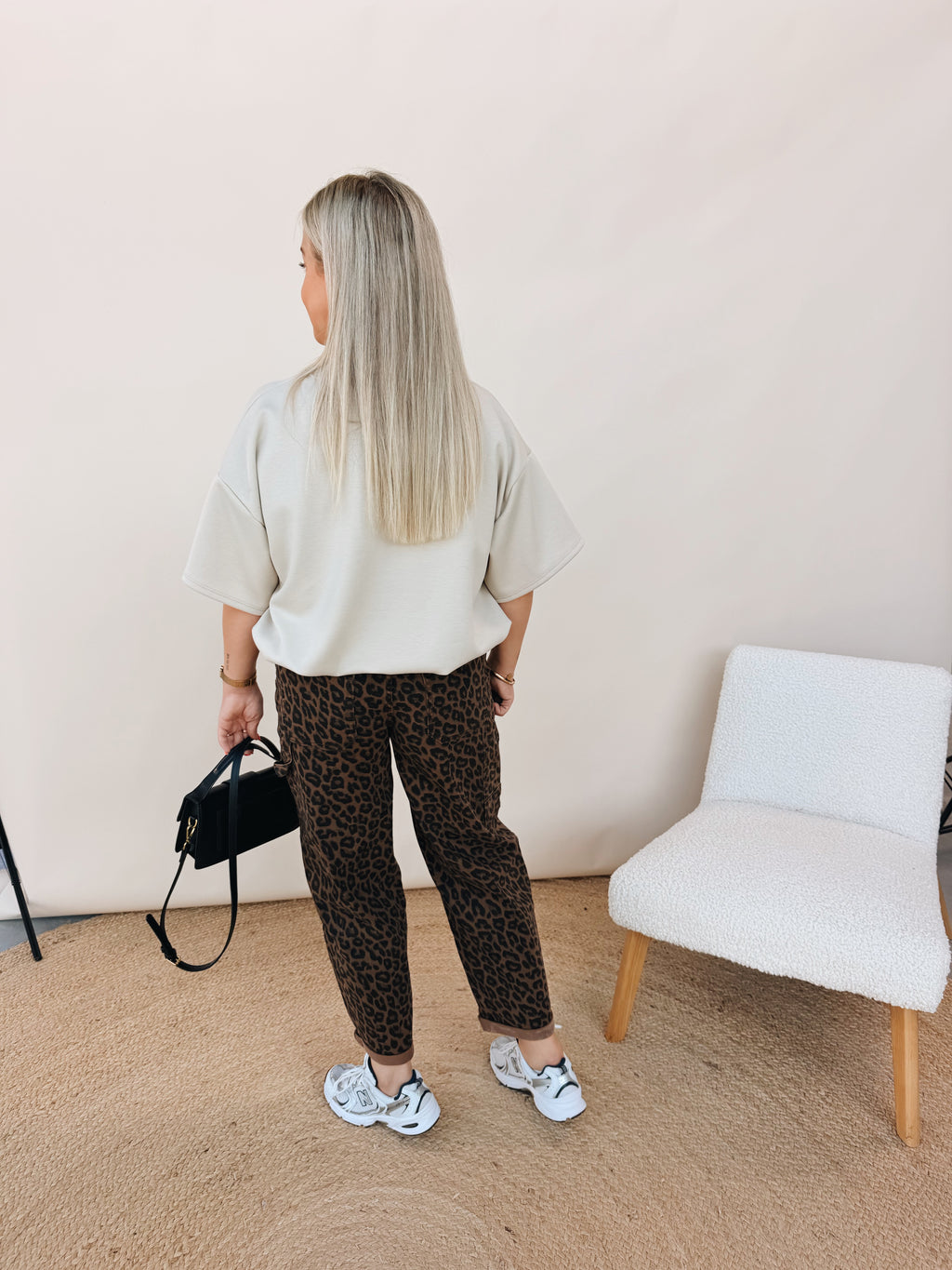 Milae Leopard Cargo Barrel Jeans