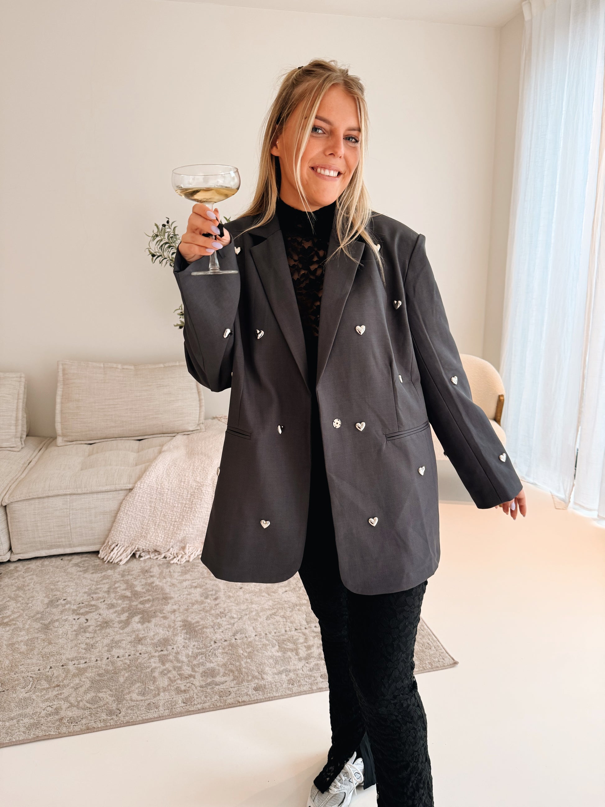 Geraldine Blazer Grijs