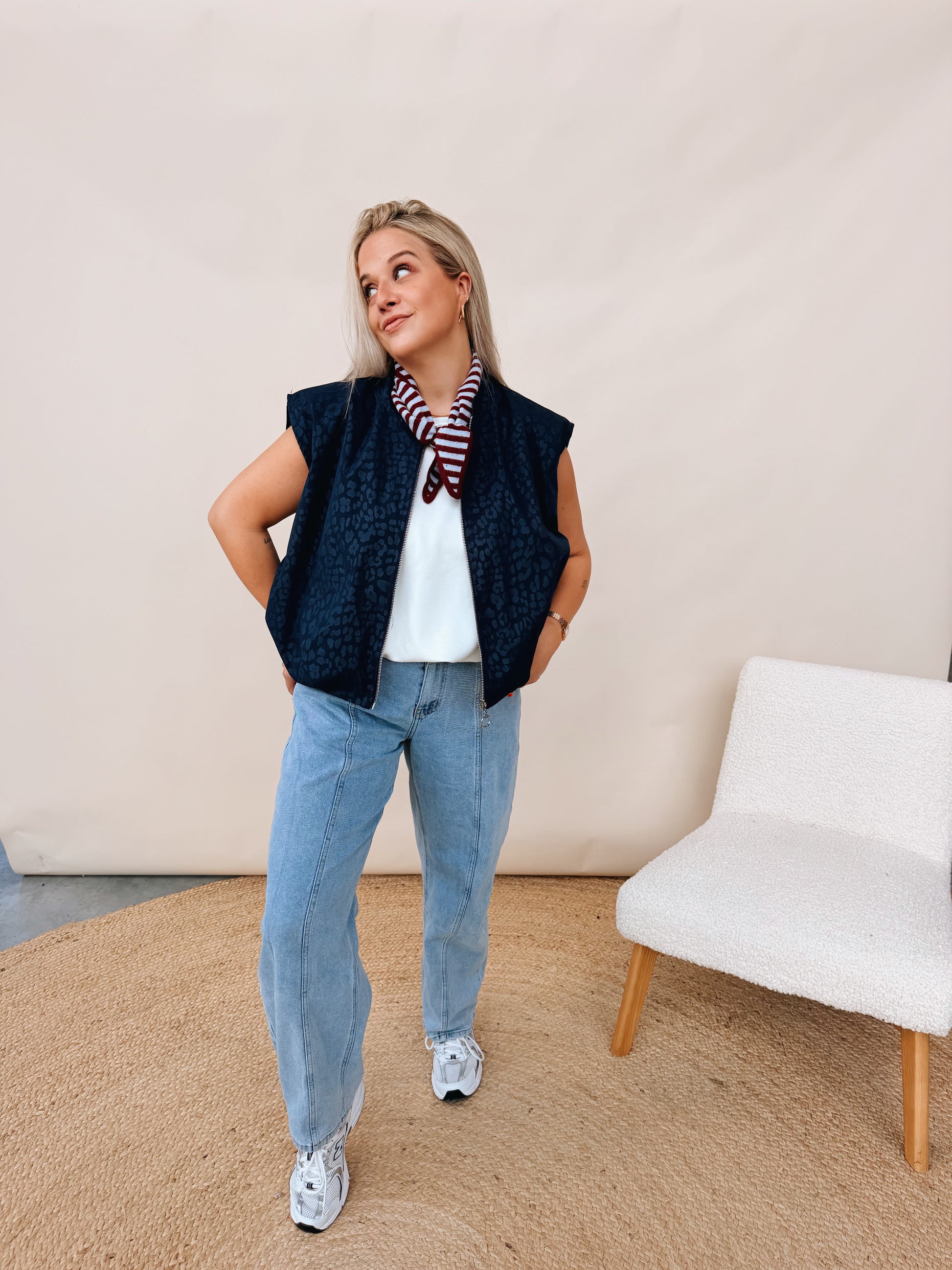 Gaëlle Leopard Jacket Navy