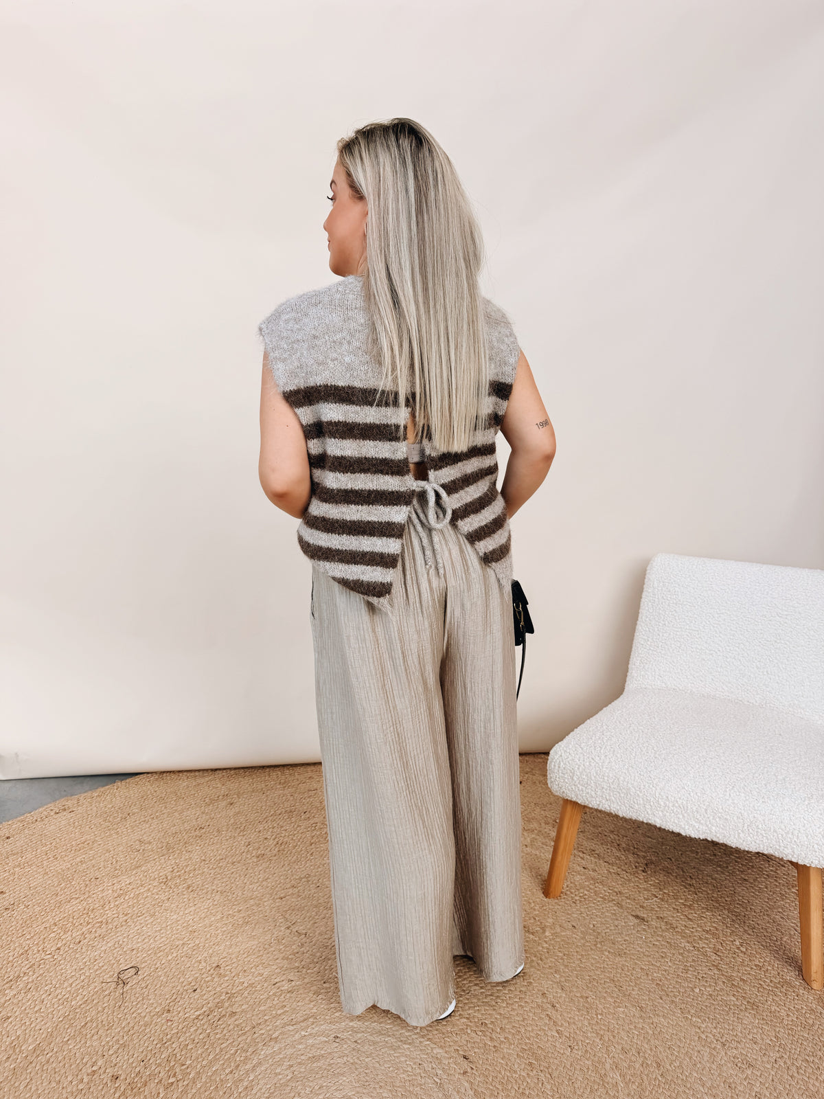 Camille Striped Knit Beige