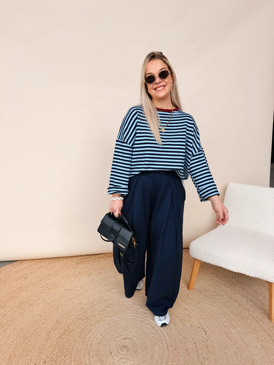 Isabelle Striped Shirt Blauw/Bordeaux