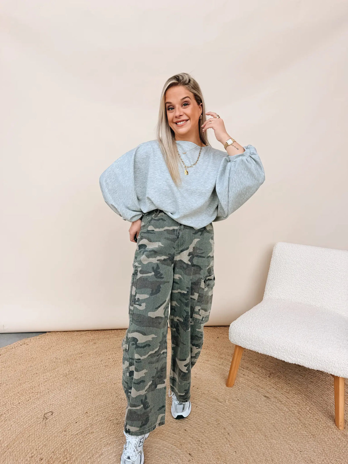 Albertine Top Lichtgrijs