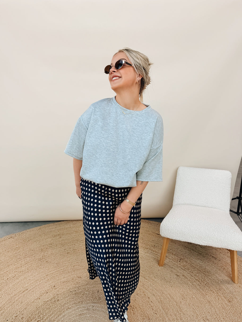 Elvire Dot Rok Marineblauw