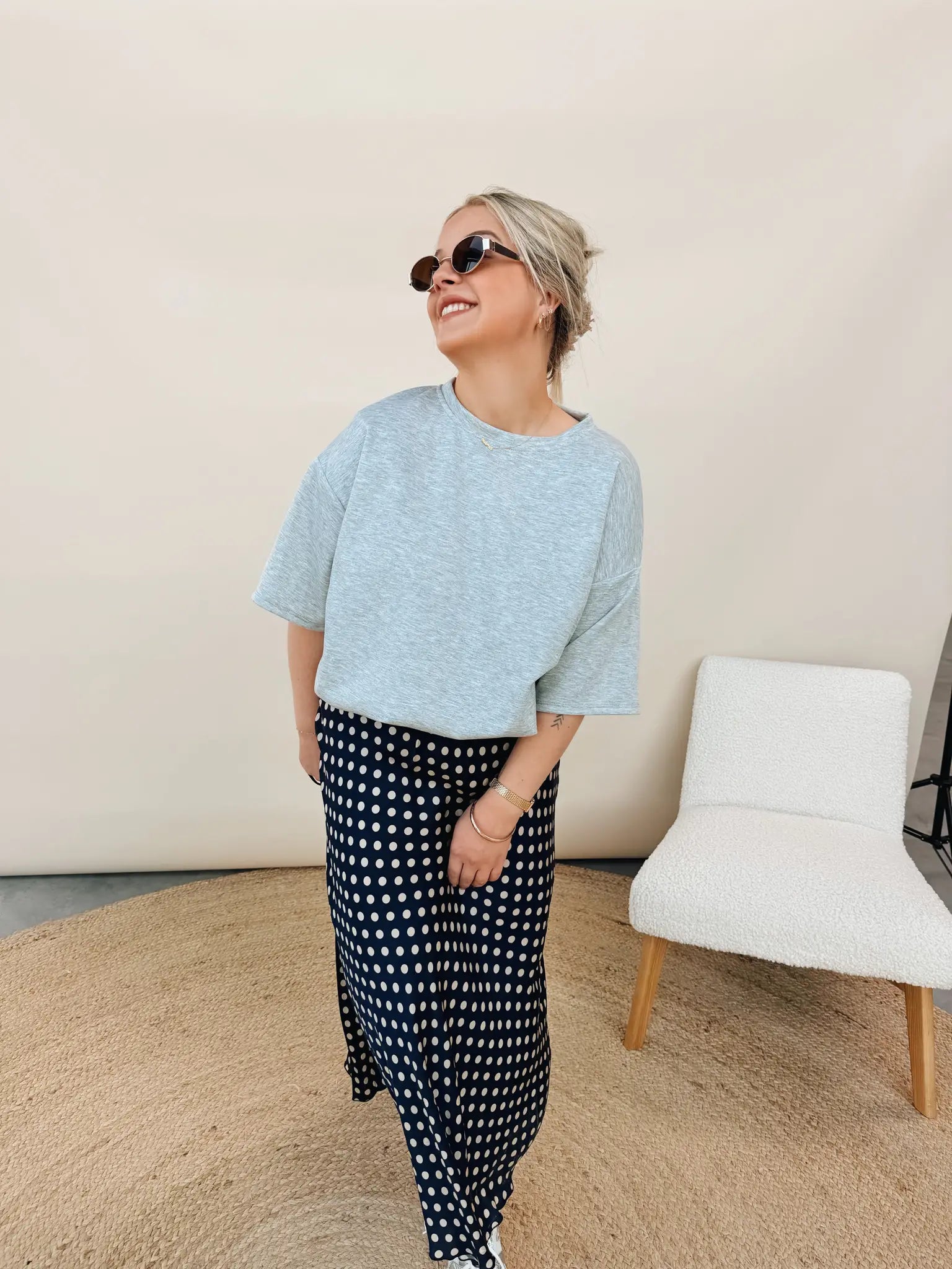 Elvire Dot Rok Marineblauw