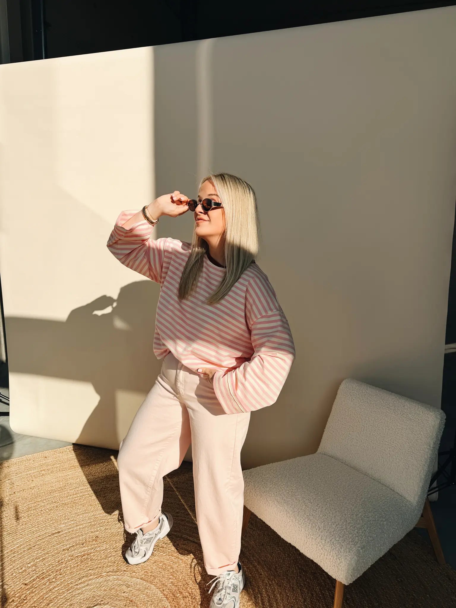 Rosette Balloon Jeans Rose