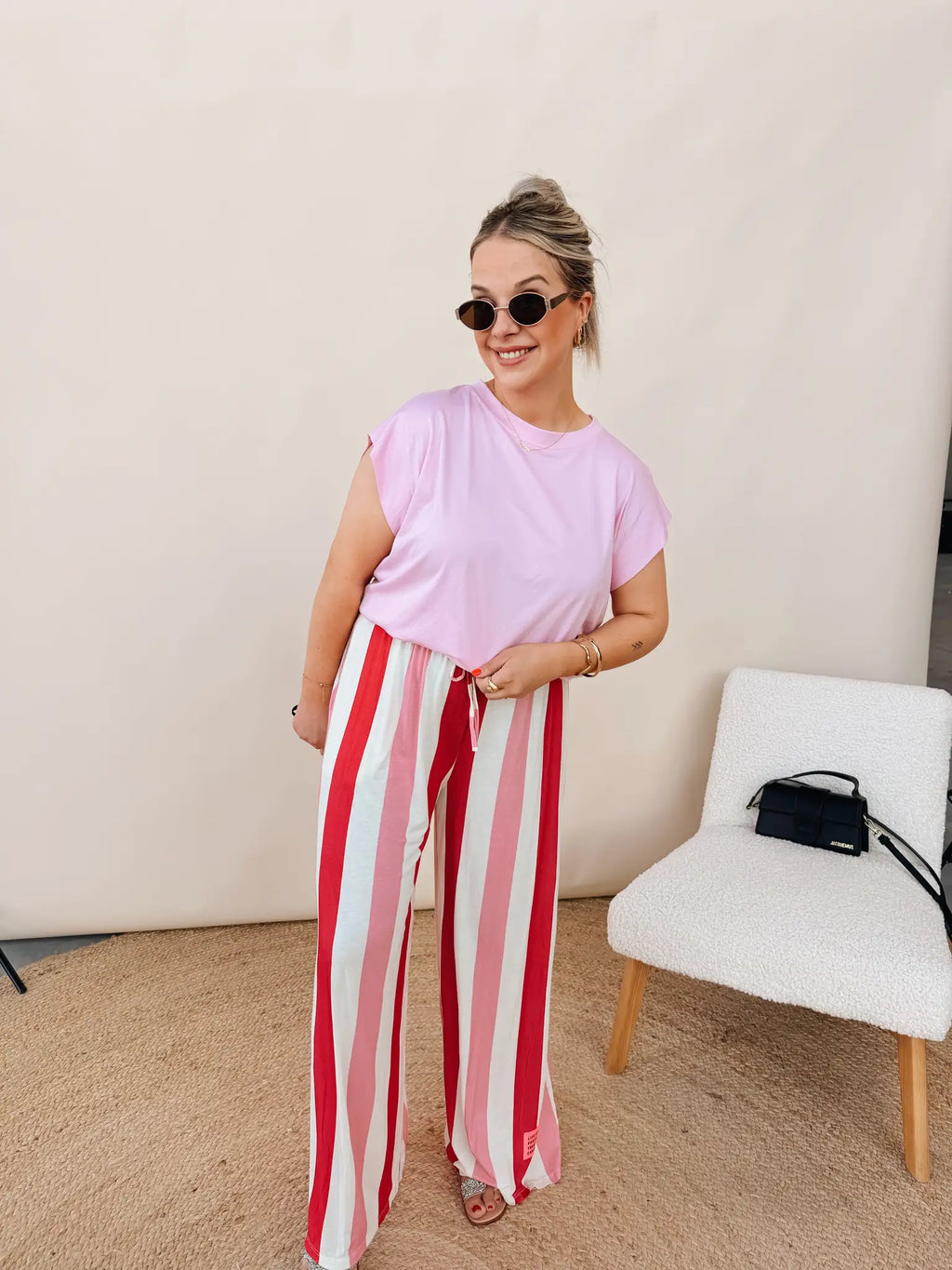 Clarisse Pantalon Roze/Rood