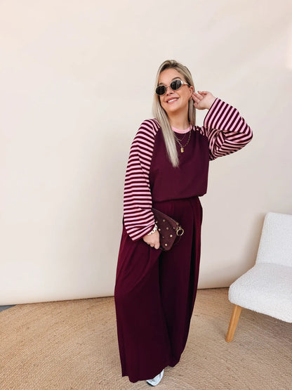 Jeanne Shirt Bordeaux/Rose