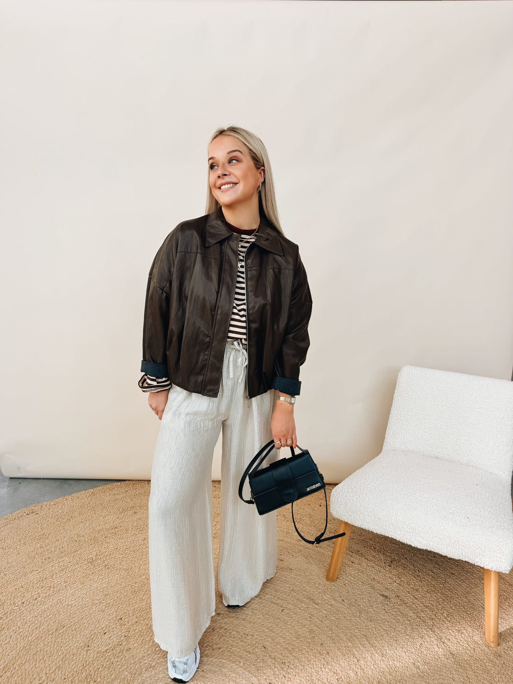 Nour Leather Jacket Choco