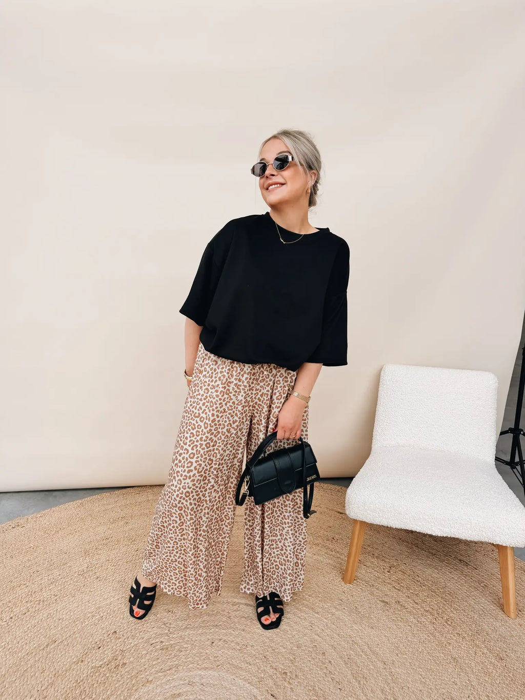Mireille Leopard Pantalon Beige
