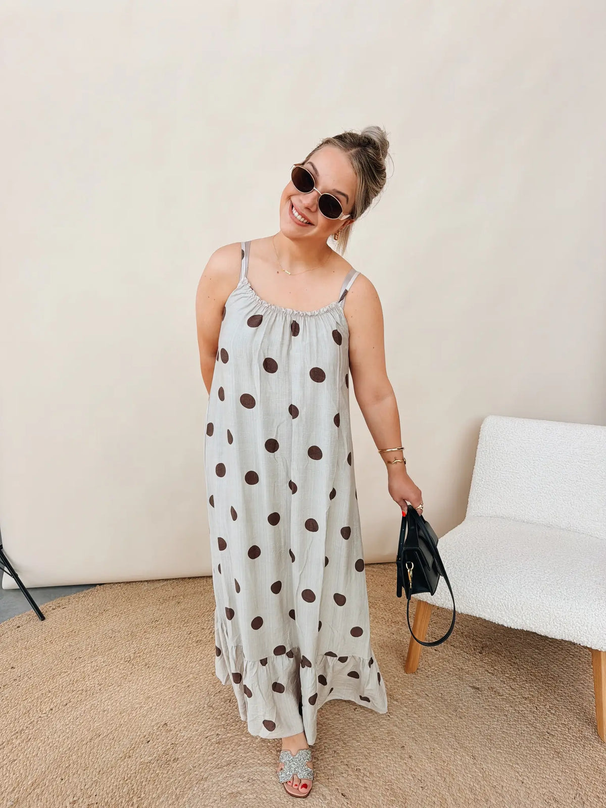 Renée Dot Jurk Beige
