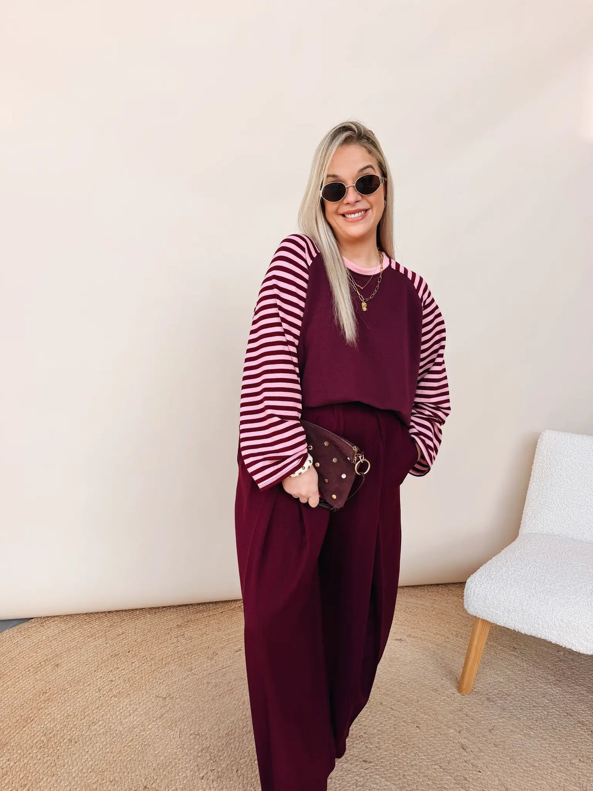 Jeanne Shirt Bordeaux/Rose