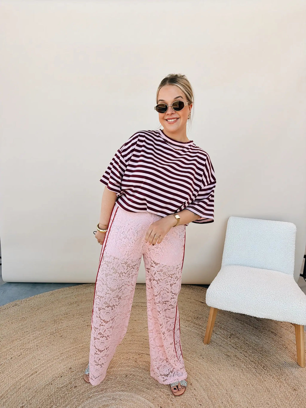 Holly Striped Shirt Bordeaux