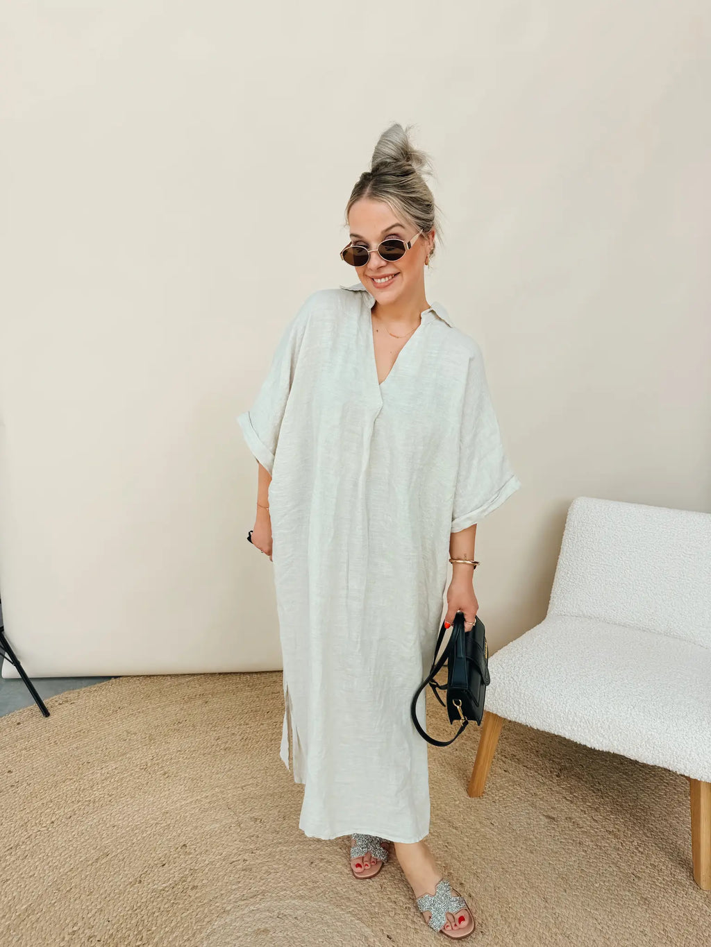 Adeline Jurk Beige