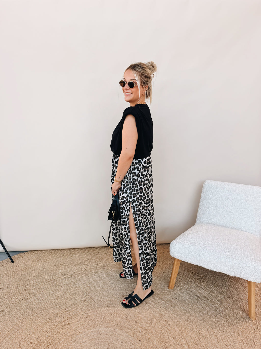 Floor Leopard Rok Zwart