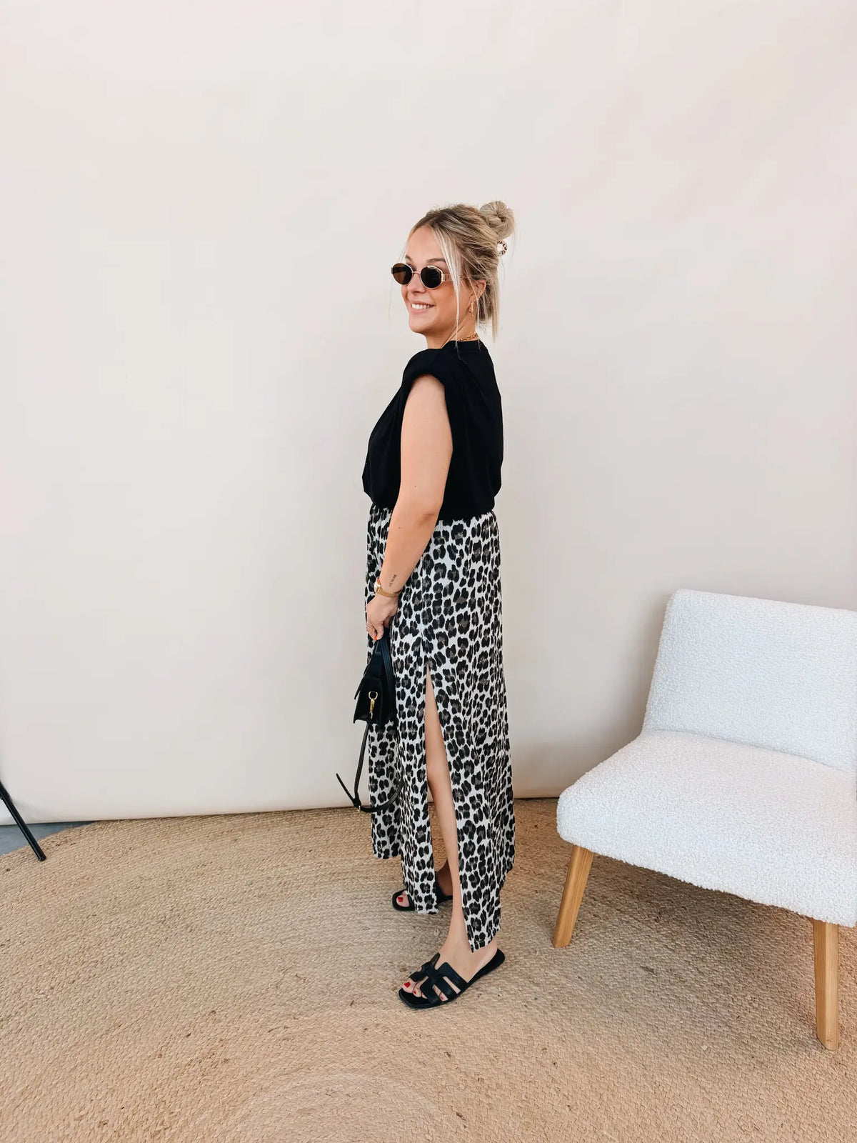 Floor Leopard Rok Zwart