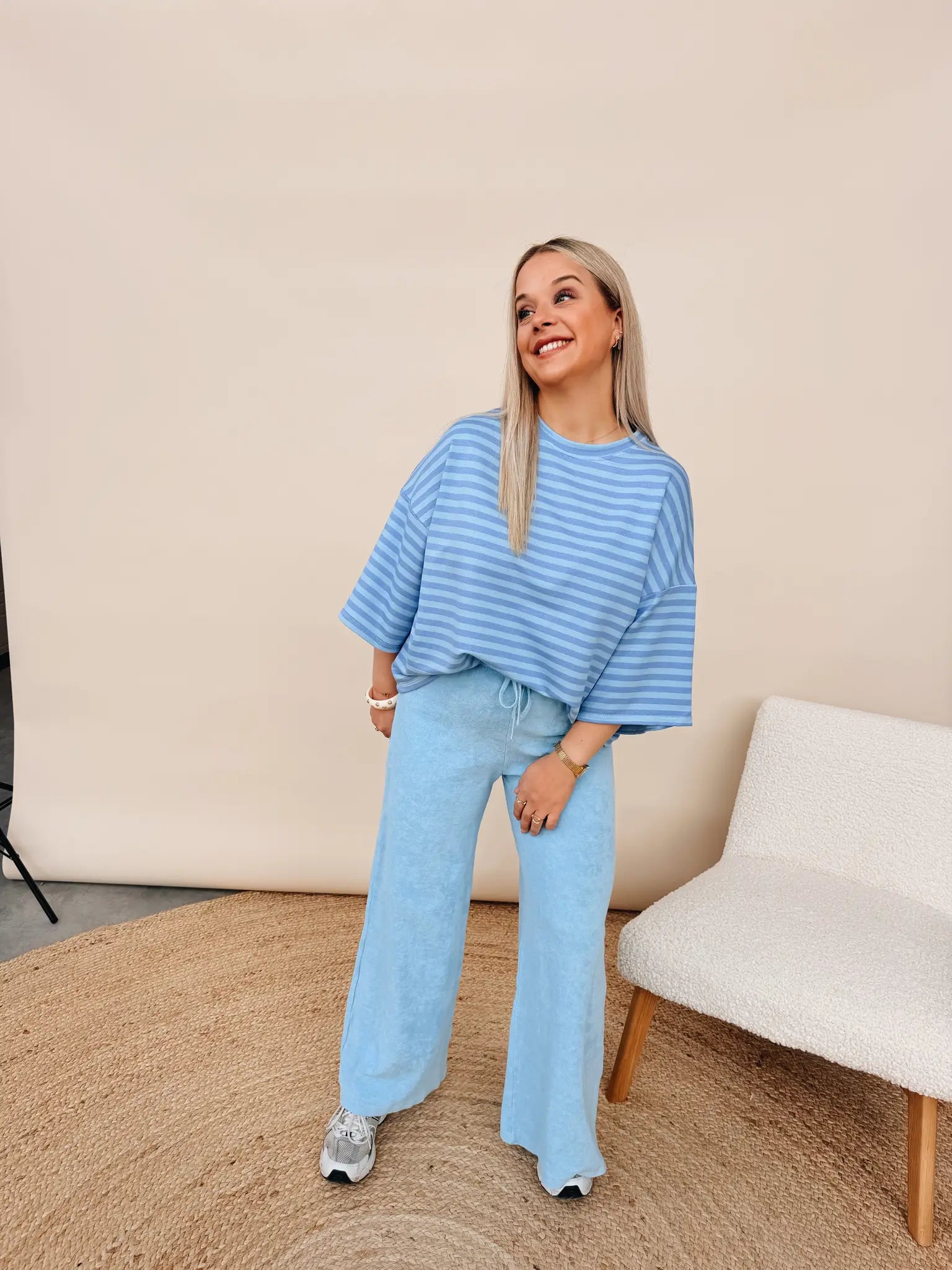 Mare Sponzen Pantalon Babyblauw