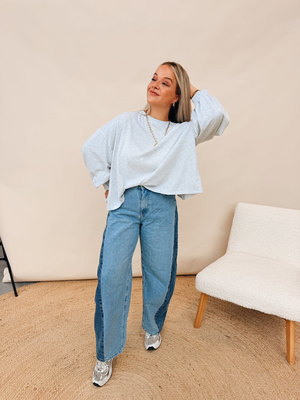 Claudine Top Lichtgrijs