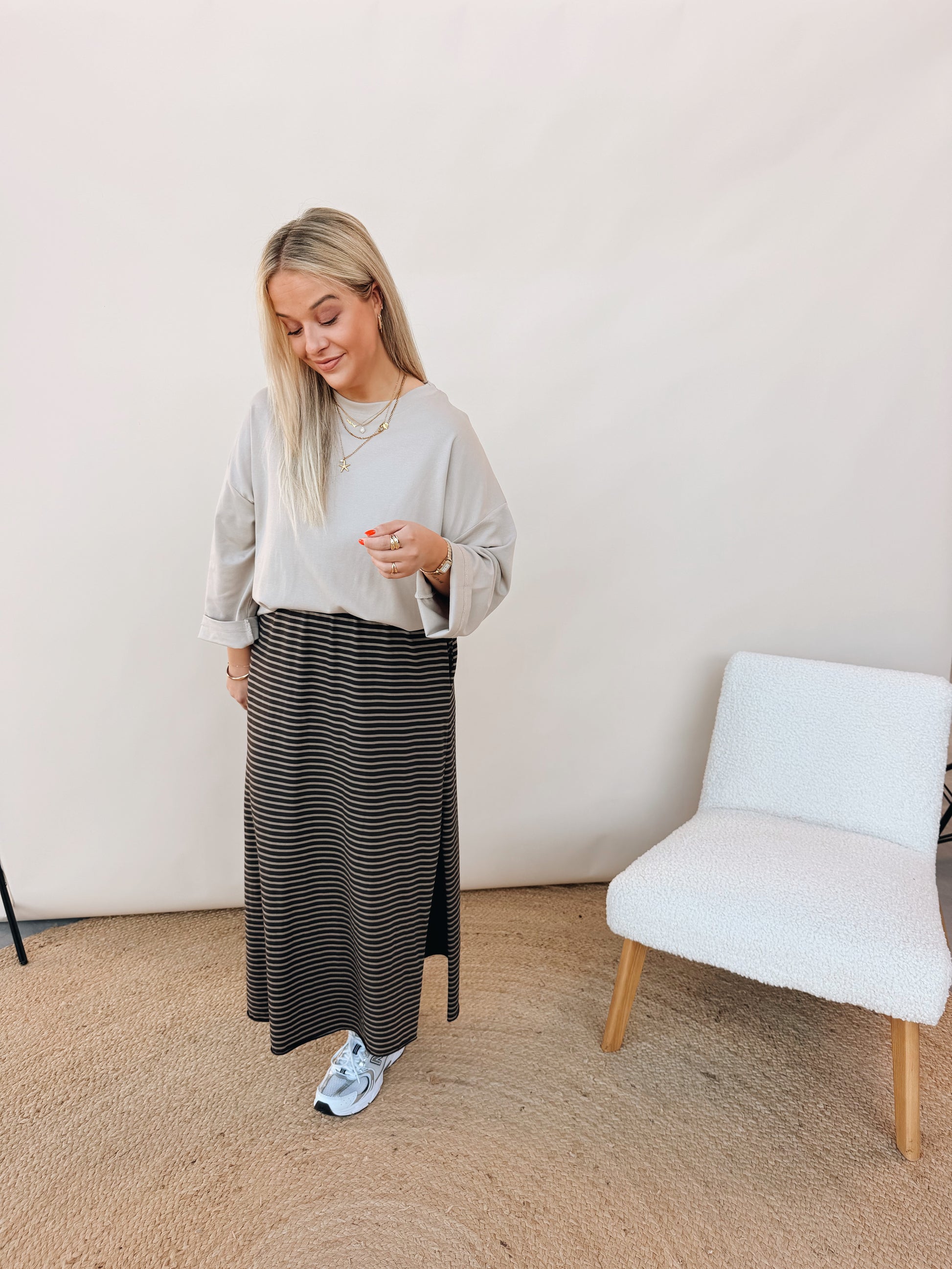 Preza Striped Rok Choco