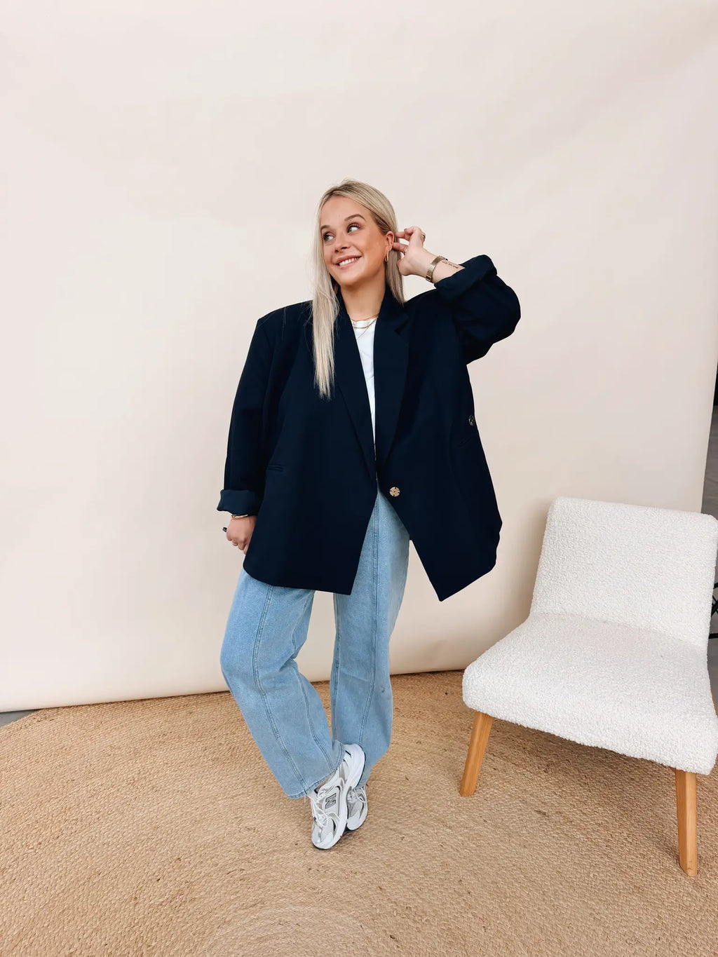 Jasmijn Oversized Blazer Navy