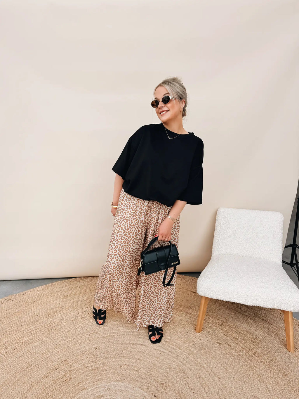 Mireille Leopard Pantalon Beige
